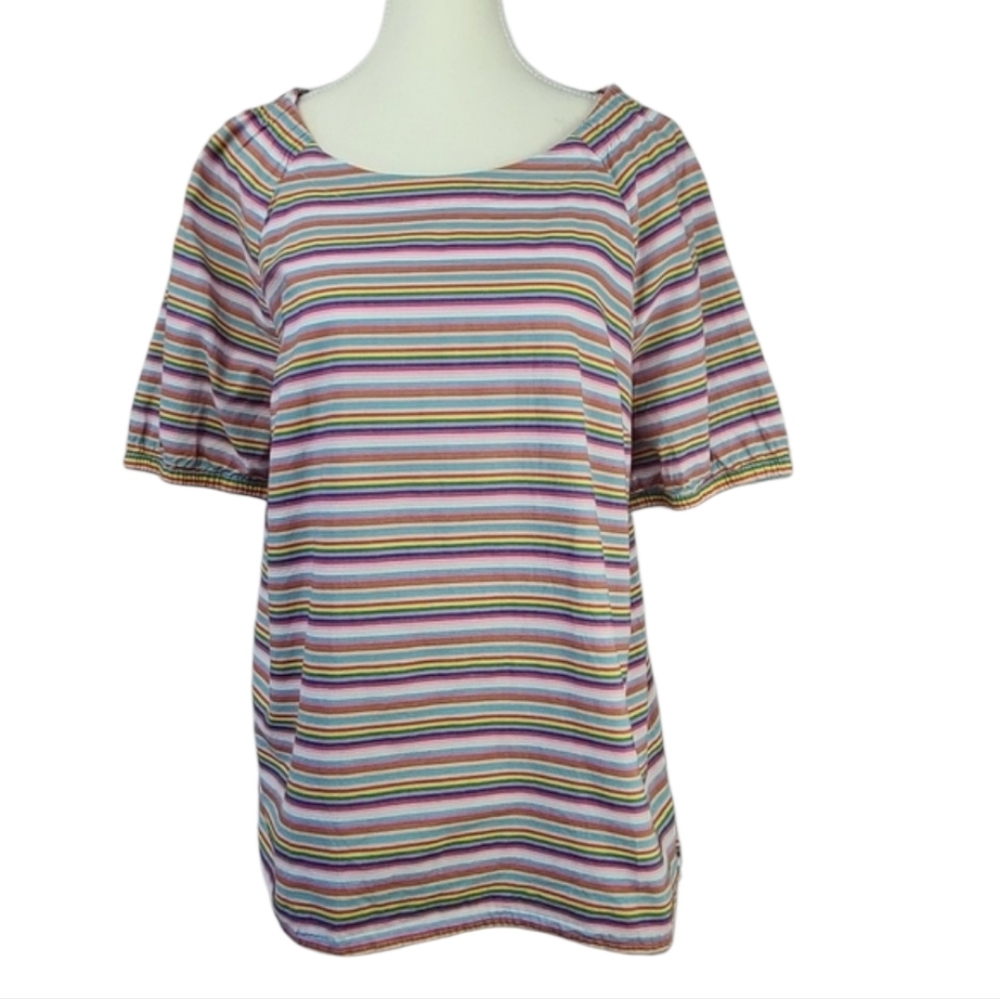 Talbots Puff Sleeve Relaxed Fit Lightweight Blouse Size XLP – PTP 20.5"